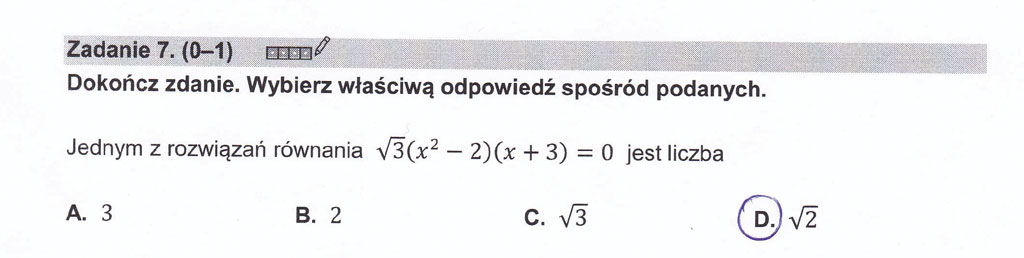 matura 2023 matematyka odpowiedzi zadanie 7